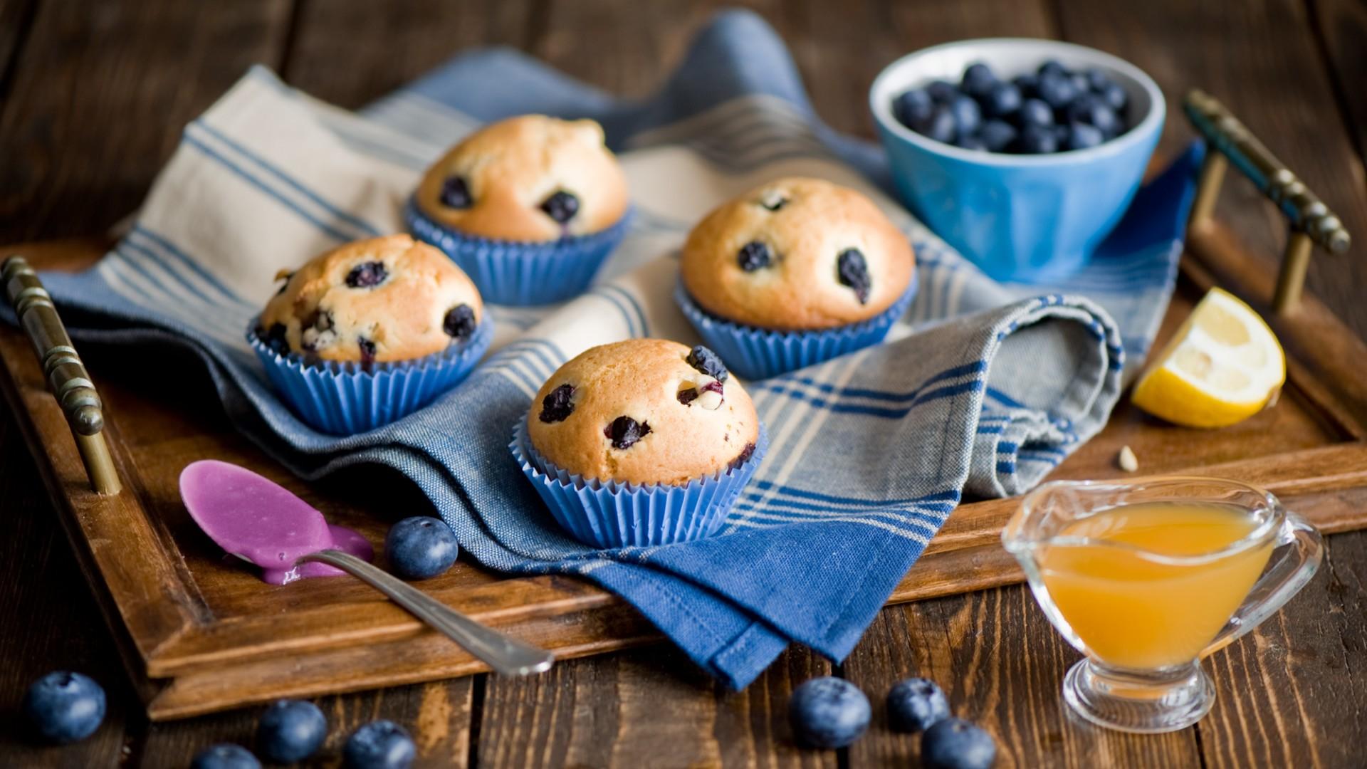 1920x1080 Download Wallpaper blueberries cupcake blueberry berry spoon muffin, 1920x Blueberry muffins