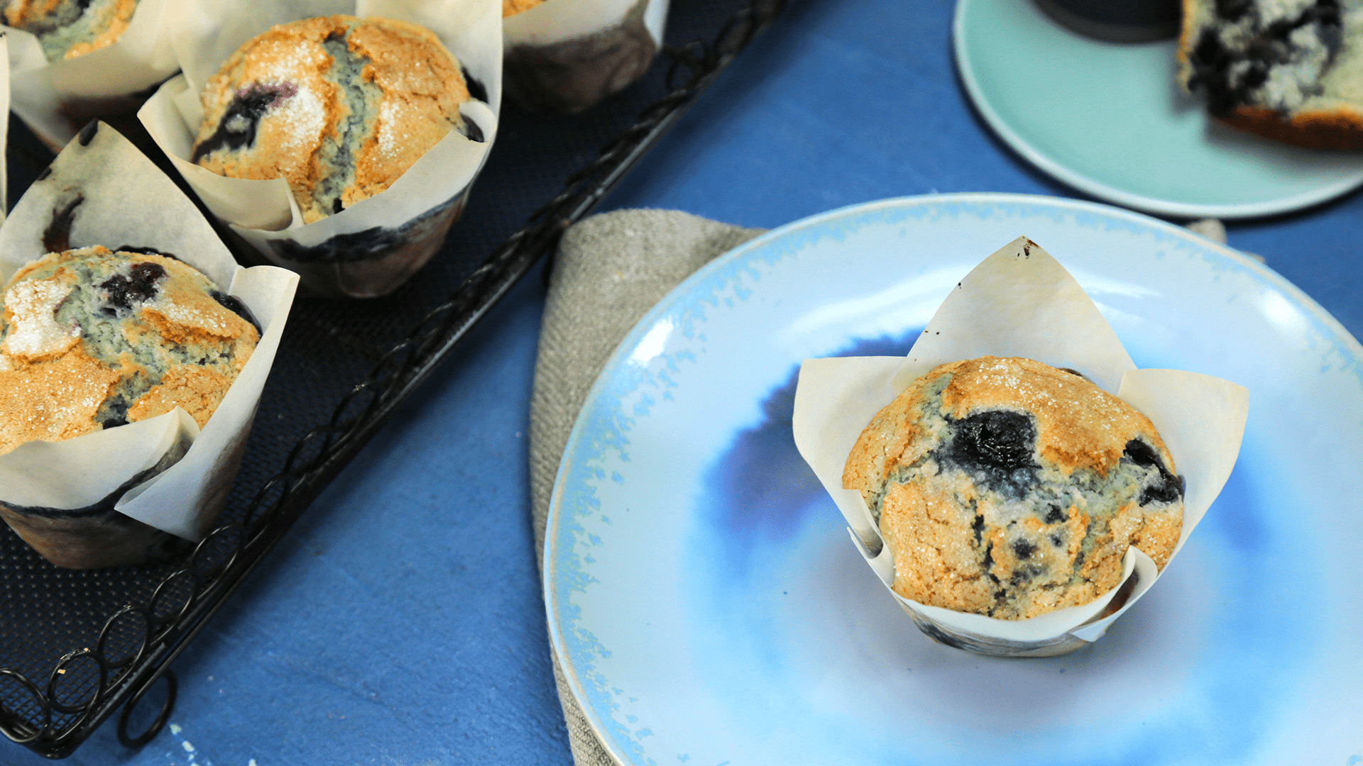 1920x1080 Bakeshop Blueberry Muffins Recipe