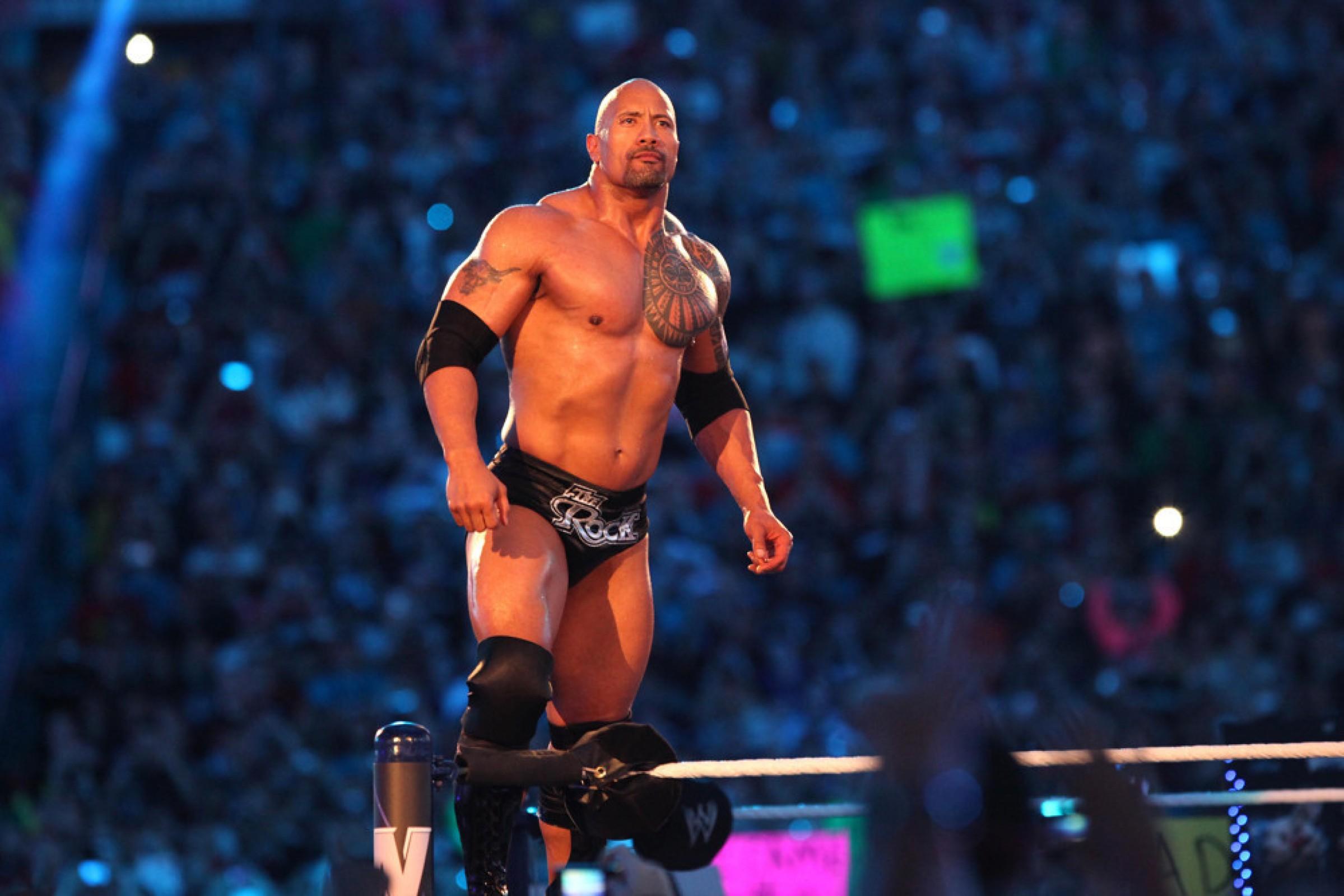 2399x1600 wwe the rock wrestlemania 2018 HD wallpaper.com • 4K 5k 8k HD Desktop Wallpaper for Ultra High Definition Widescreen Desktop, Tablet & Smartphone wallpaper