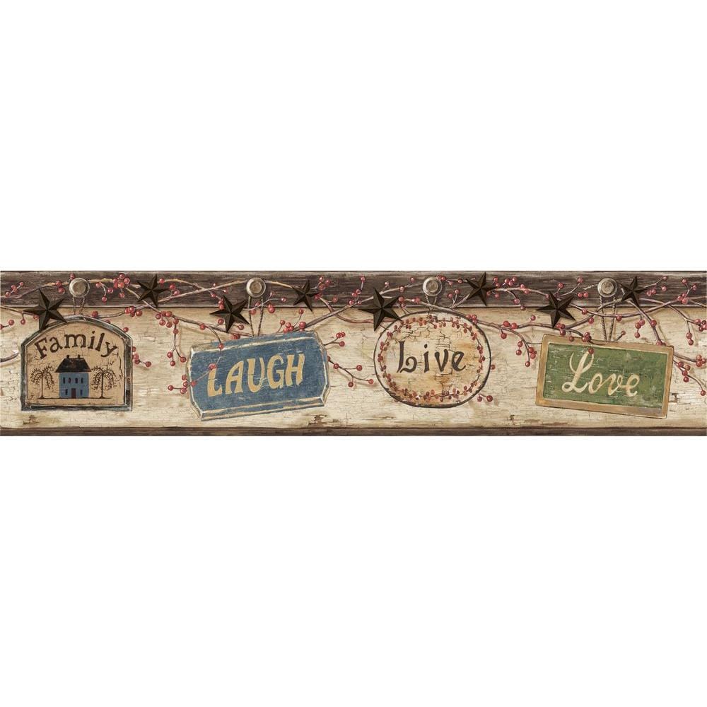 1000x1000 Chesapeake Kinsey Blue Live Laugh Love Blue Wallpaper Border Sample CTR63151BSAM Home Depot