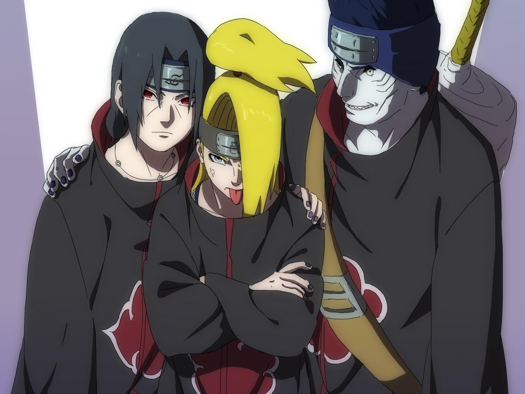 1840x1380 Download 1840x1380 Naruto, Akatsuki, Deidara, Uchiha Itachi, Hoshigaki Kisame Wallpaper