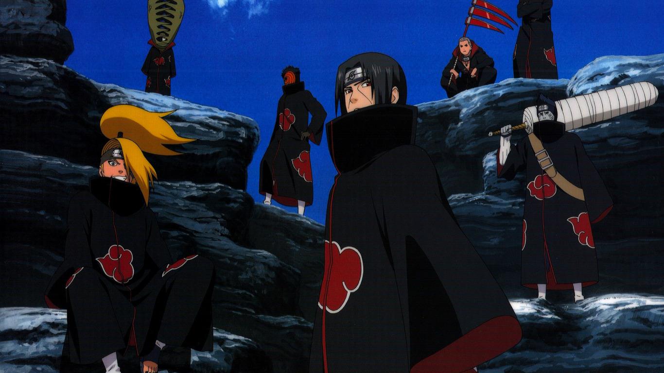 1366x768 Photo Wallpaper The Sky, Sword, Braid, Naruto, Itachi, Itachi And Kisame