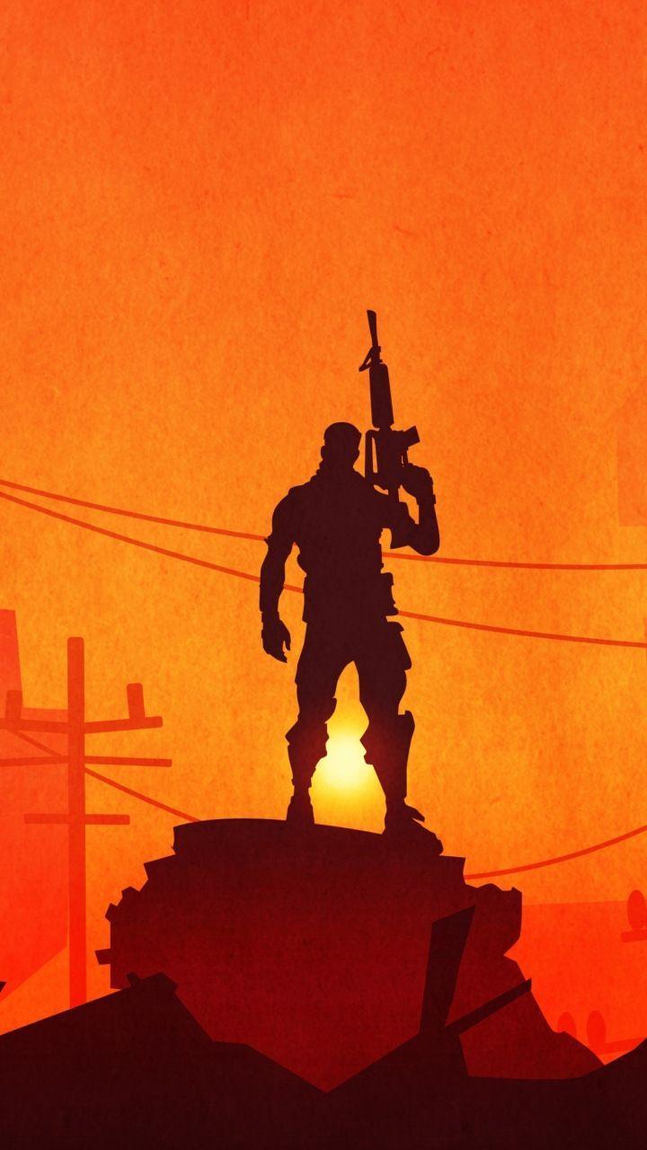 720x1280 Fortnite, silhouette, video game, soldier, 720x1280 wallpaper. Indian army wallpaper, HD phone background, Army wallpaper