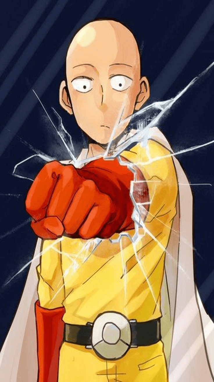 736x1309 Saitama Phone Wallpaper