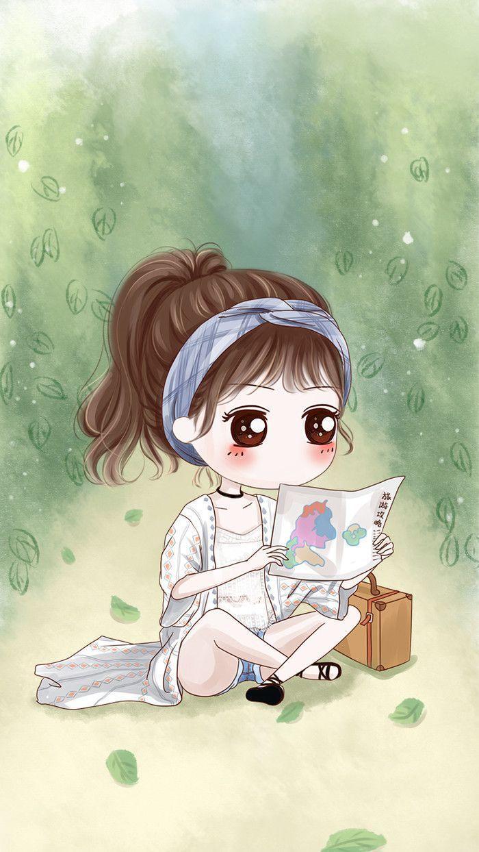 700x1244 Kawaii Cute Girl Wallpaper