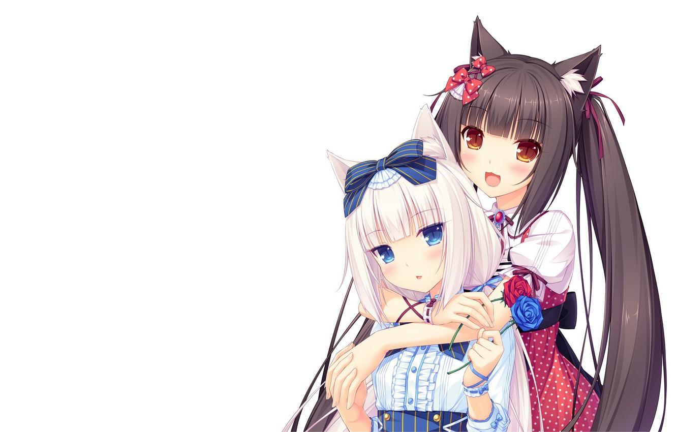 1332x850 Wallpaper kawaii, girl, nothing, anime, cat, pretty, asian, cute, japanese, oriental, asiatic, sugoi, visual novel, uniform, subarashii, bishojo image for desktop, section игры