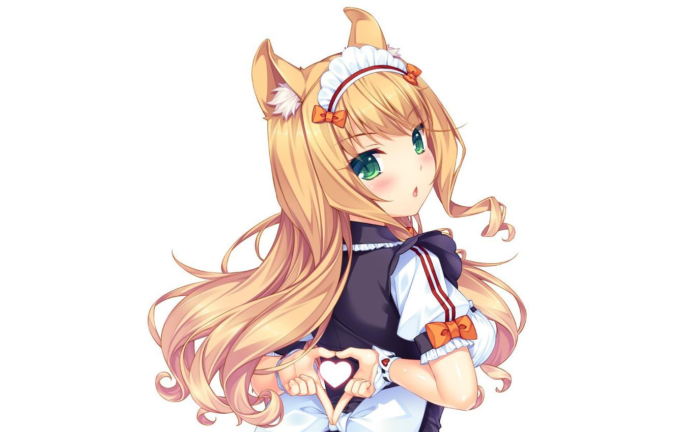 1332x850 Wallpaper kawaii, girl, nothing, anime, cat, pretty, asian, cute, japanese, oriental, asiatic, sugoi, visual novel, uniform, subarashii, bishojo image for desktop, section игры
