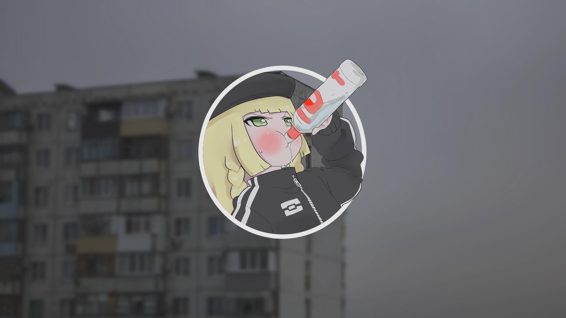 1920x1080 Wallpaper / gopnik, anime, anime girls, Russia, vodka, Adidas, Slavic