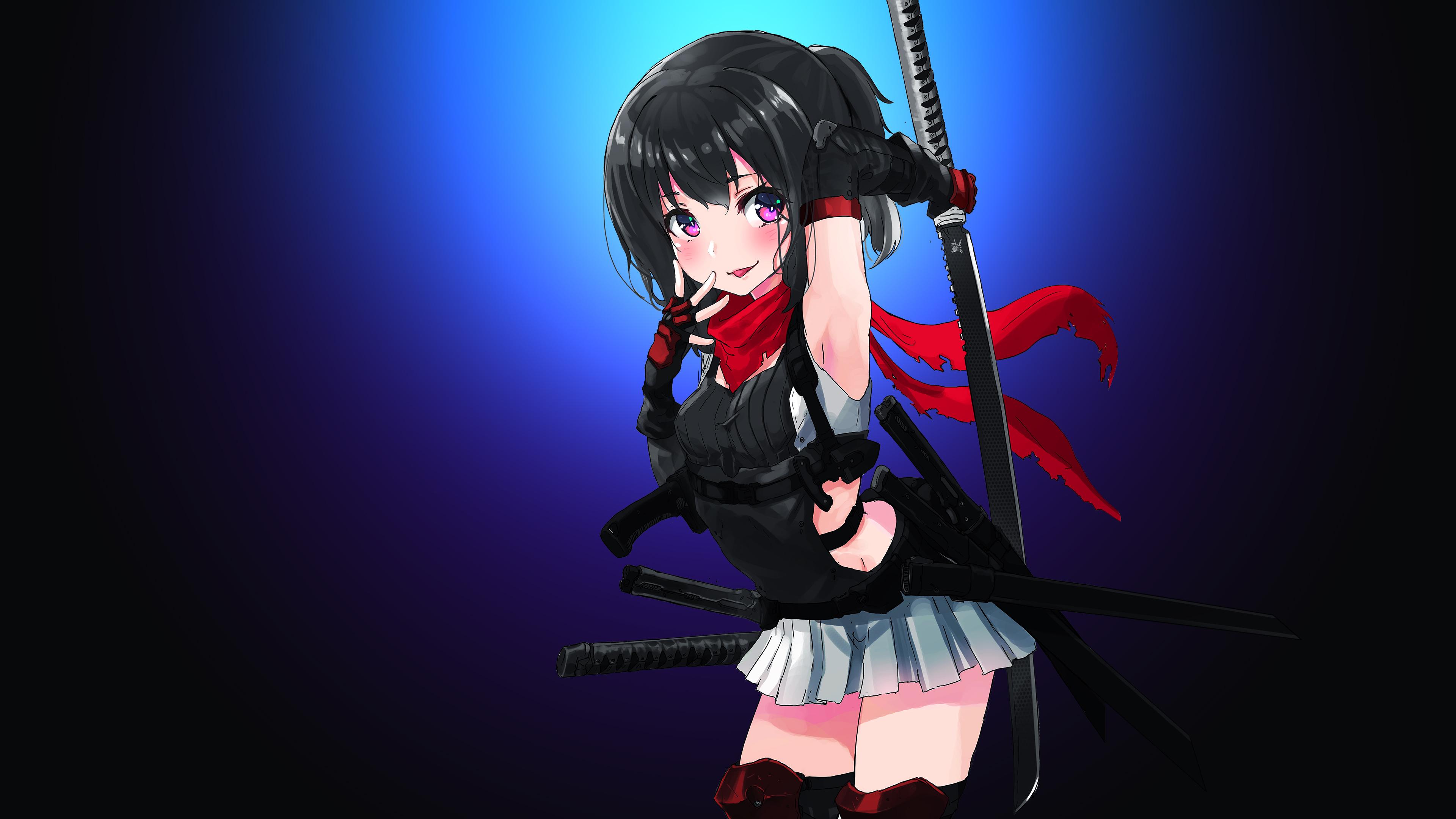 3840x2160 Anime Ninja Girl Wallpaper HD
