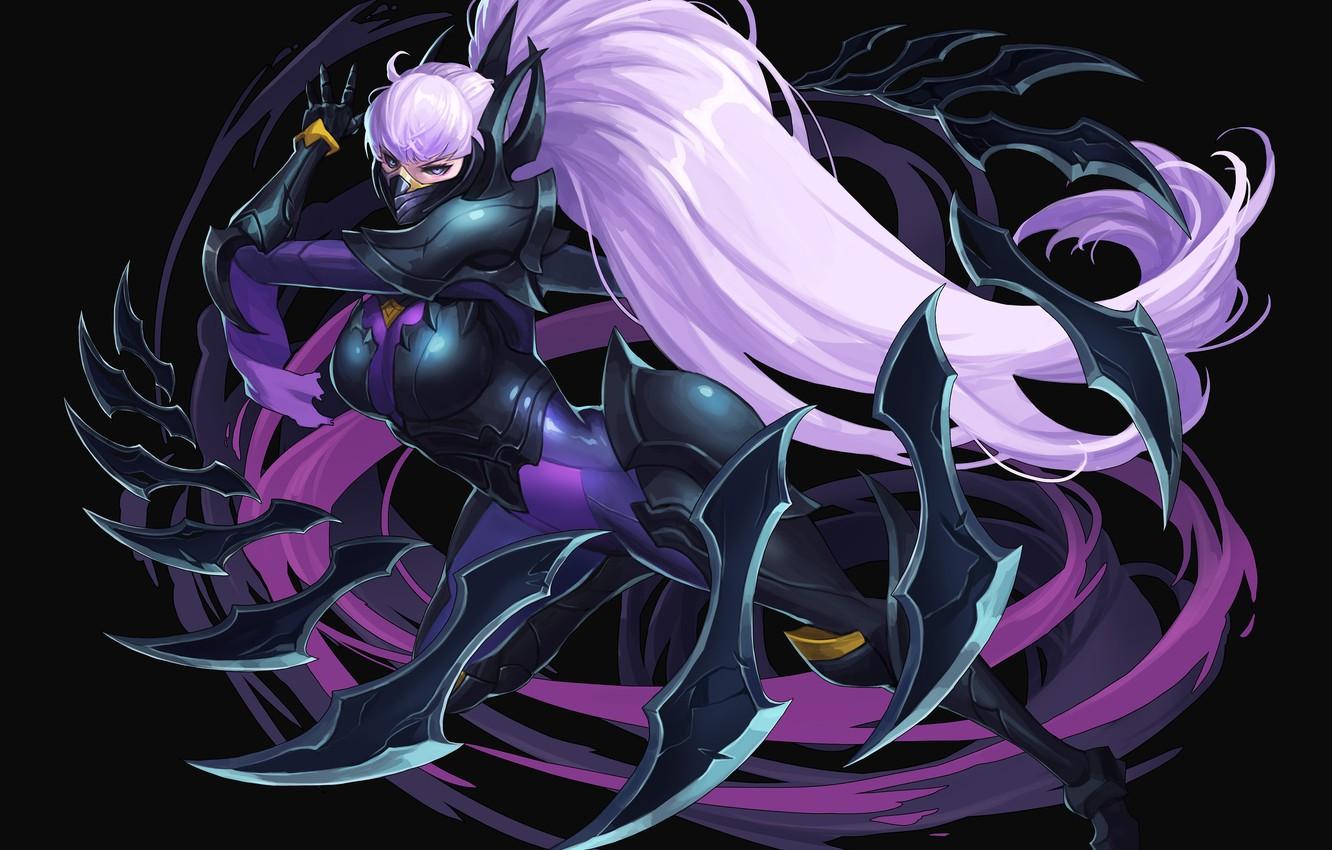 1332x850 Wallpaper girl, weapons, blade, mask, ninja image for desktop, section фантастика