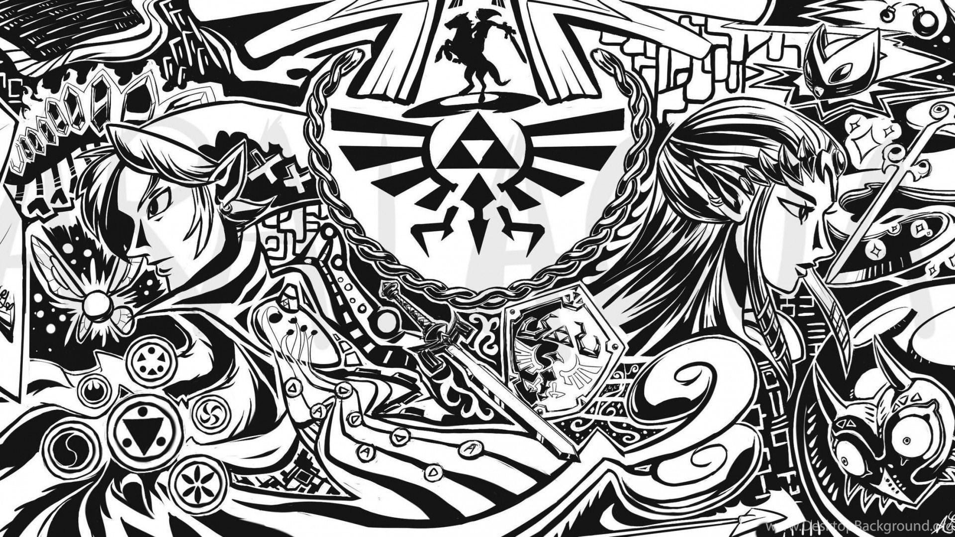 Black and White Zelda Wallpapers Top Free Black and White Zelda Backgrounds WallpaperAccess