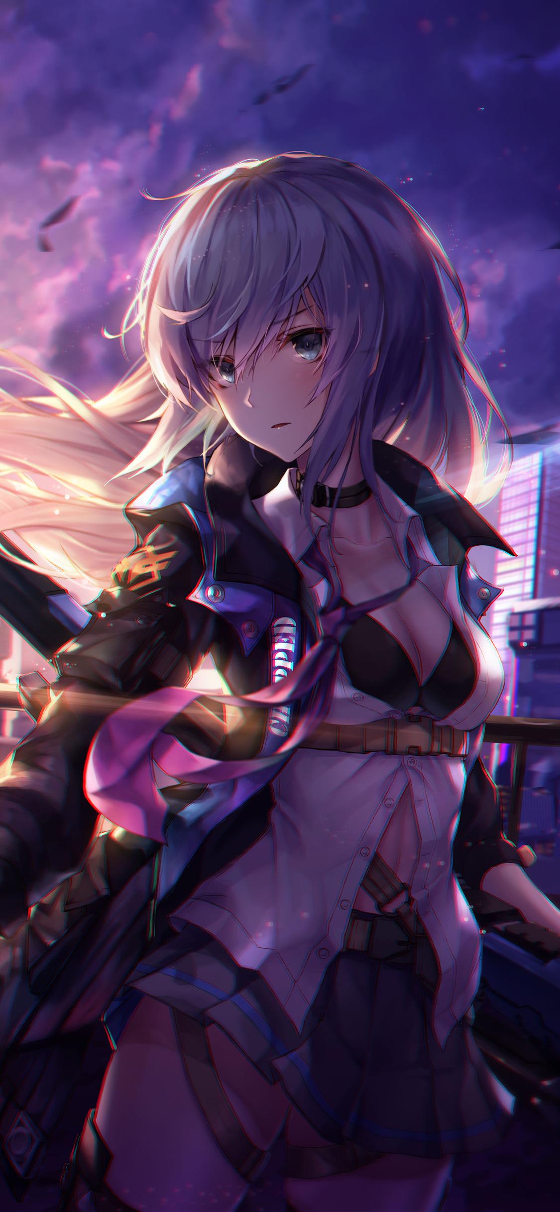 1125x2436 Anime Warrior Girl With Sword 5k iPhone XS, iPhone iPhone X HD 4k Wallpaper, Image, Background, Photo and Picture