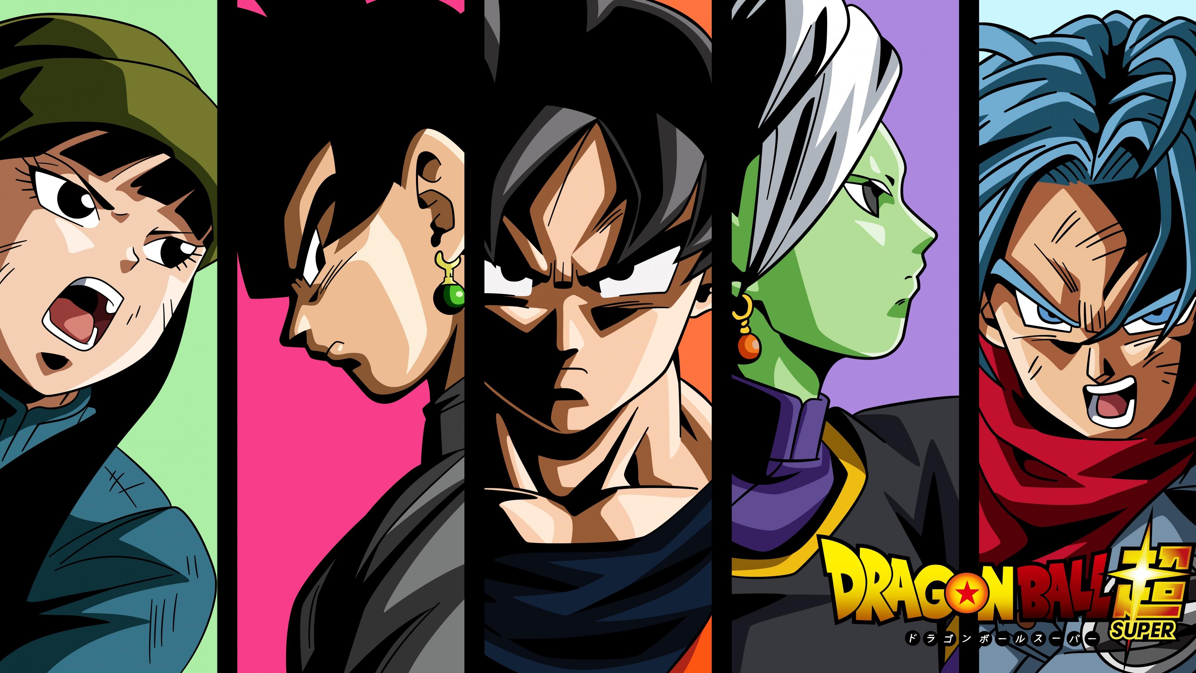 3840x2160 Dragon Ball Super, Mai, Black Goku, Goku, Zamasu and Future Trunks Saga Anime Wallpaper