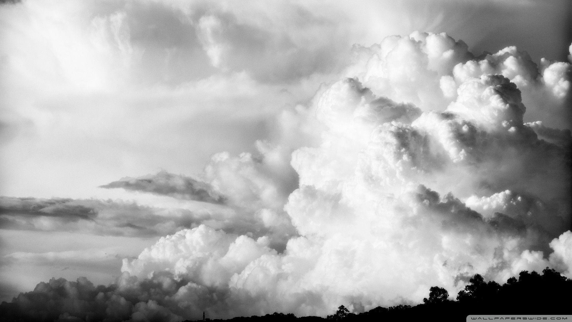 on cloud black and white
