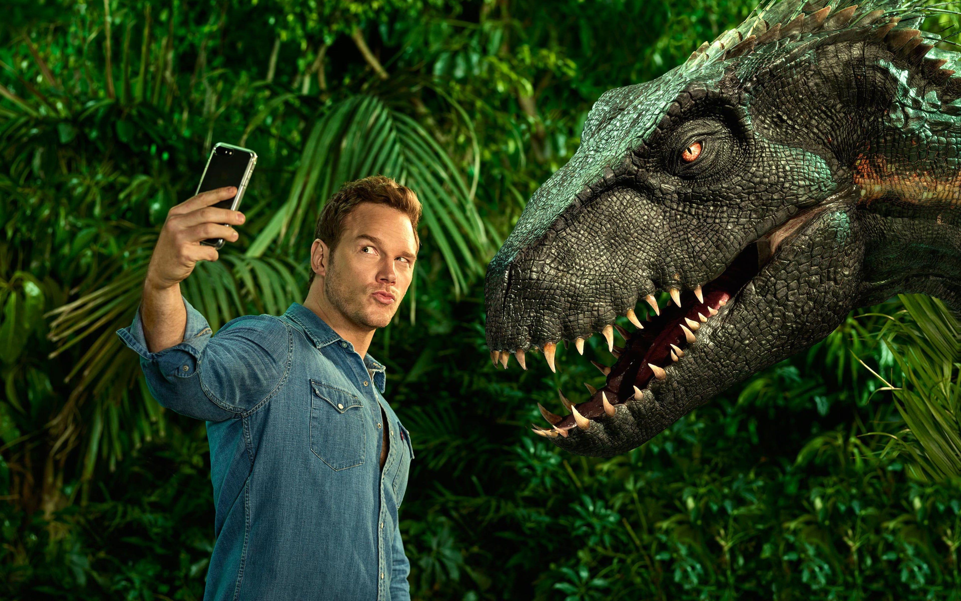 3840x2400 Chris Pratt, Jurassic World: Fallen Kingdom, Chris Pratt, dinosaur