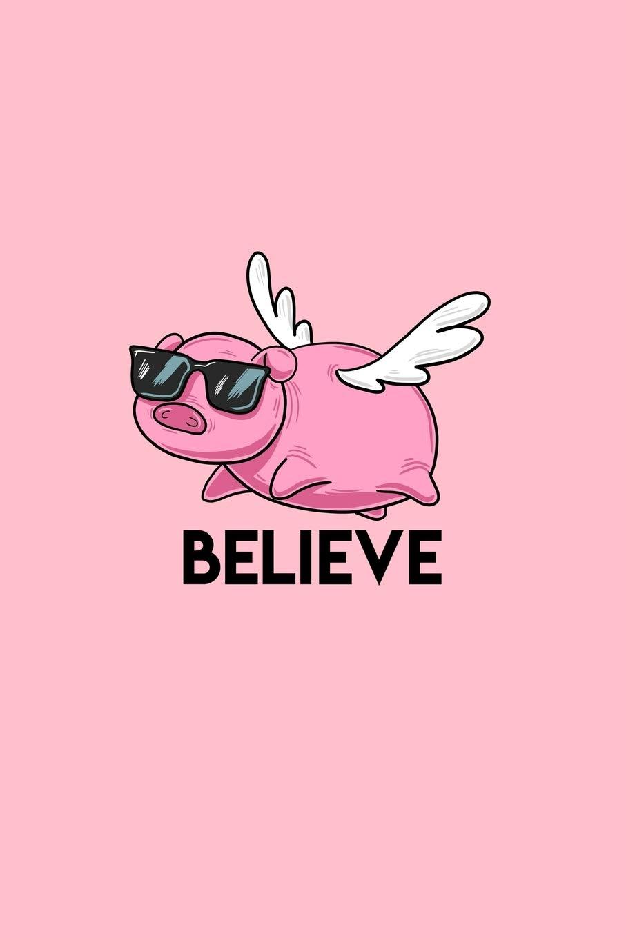 907x1360 Believe: Dot Grid Journal Flying Pig with Sunglasses Funny Animal Puns Gift Dotted Diary, Planner, Gratitude, Writing, Travel, Goal, Bullet Notebook 120 pages: Puns Journals, BoredKoalas: 9781087424132: Books