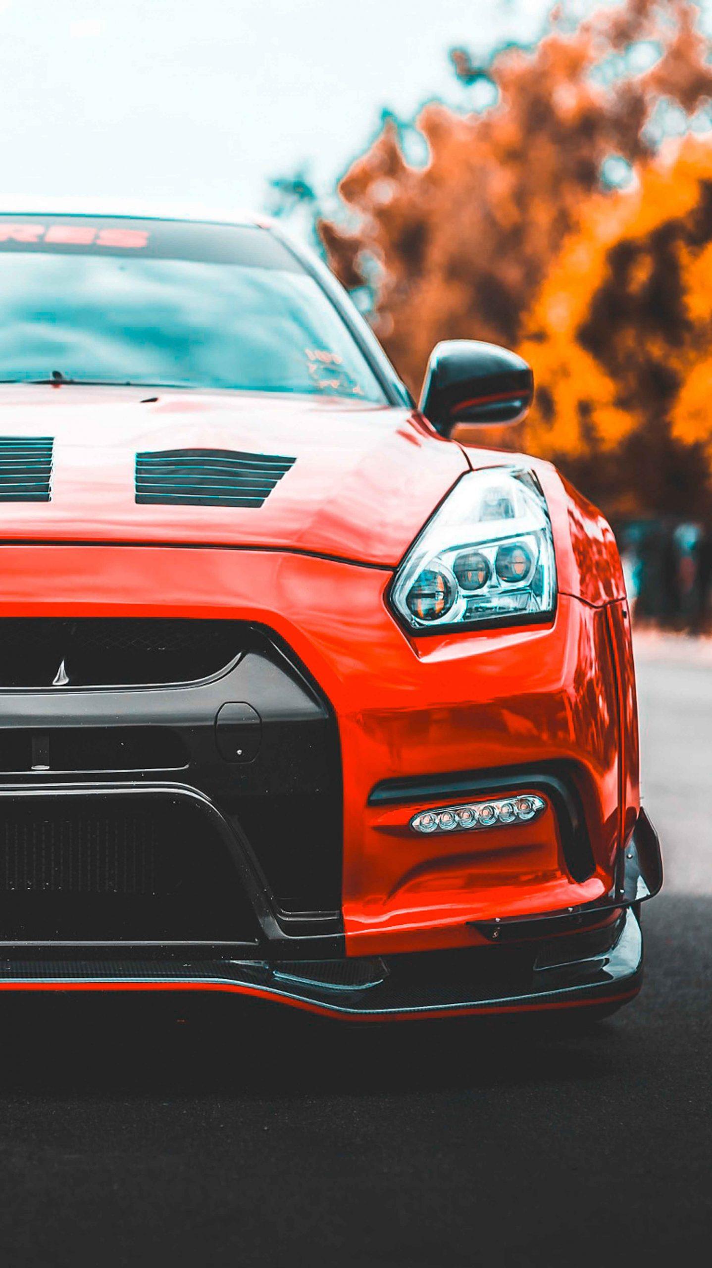 1438x2560 Nissan GTR Front View IPhone Wallpaper