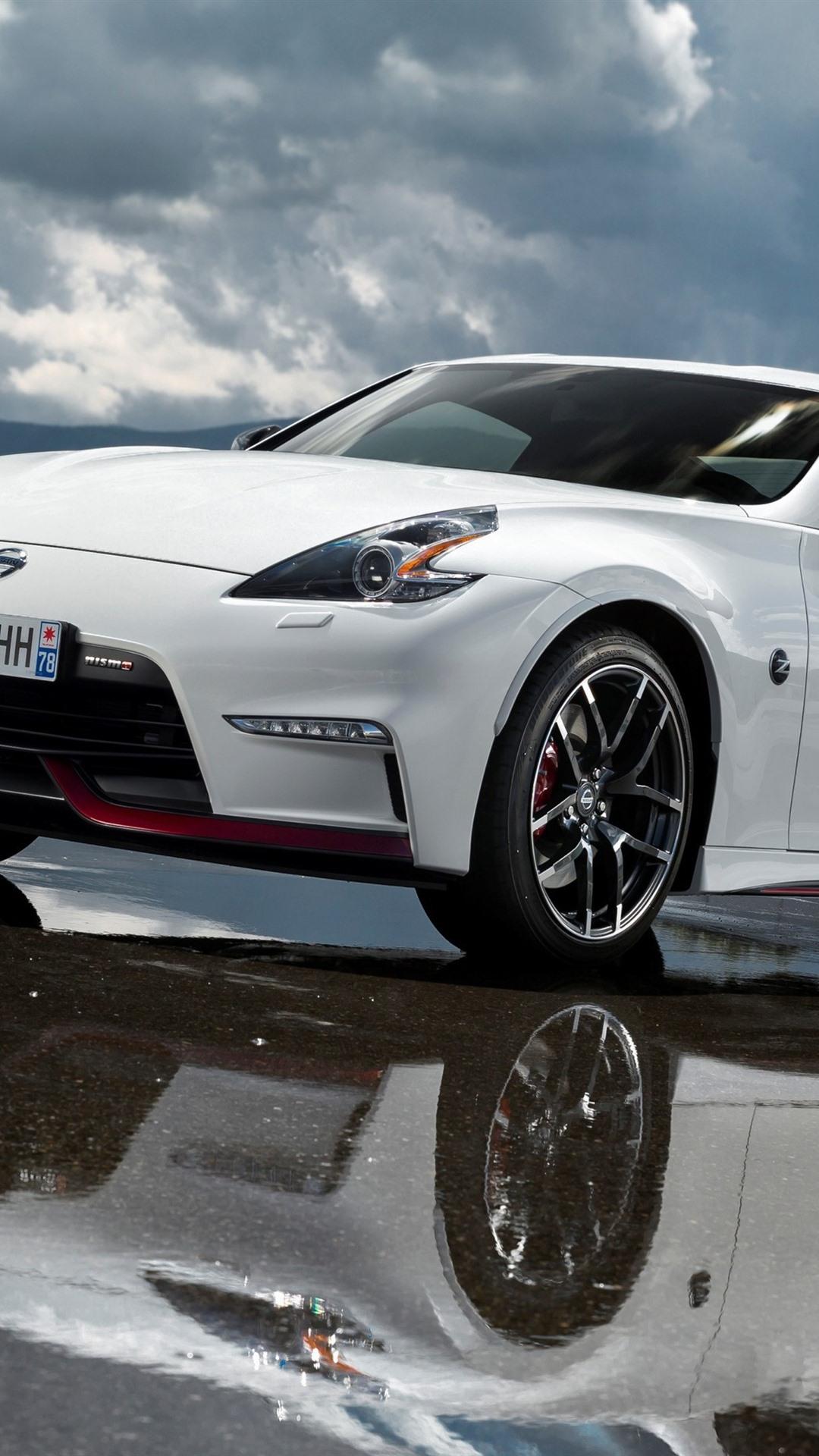1080x1920 Nissan 370Z White Car, Water 1080x1920 IPhone 8 7 6 6S Plus Wallpaper, Background, Picture, Image