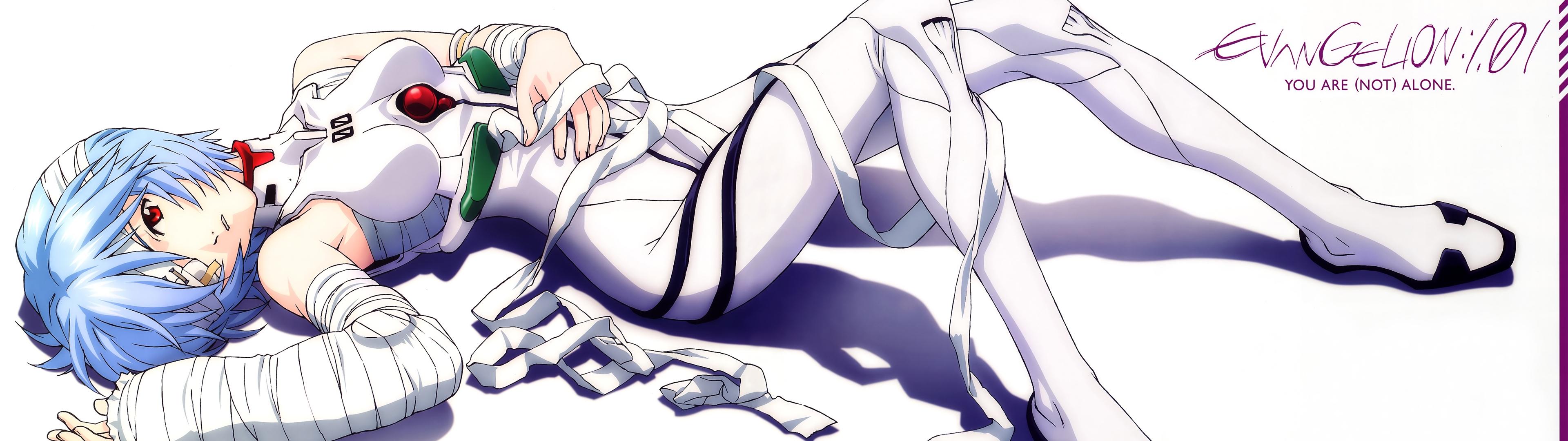 3840x1080 ayanami rei neon genesis evangelion anime manga multiscreen anime girls 3840x1080 wallpaper