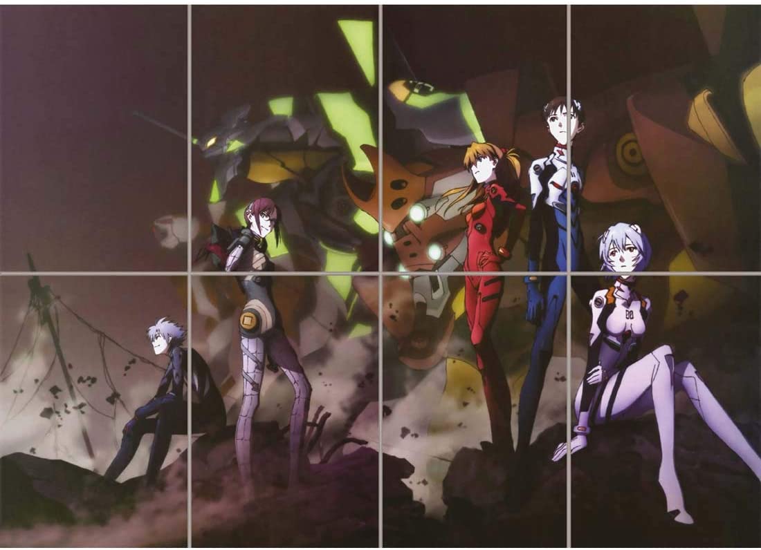 1100x796 Doppelganger33 LTD Neon Genesis Evangelion Manga Anime Wall Art Multi Panel Poster Print 47x33 inches: Posters & Prints