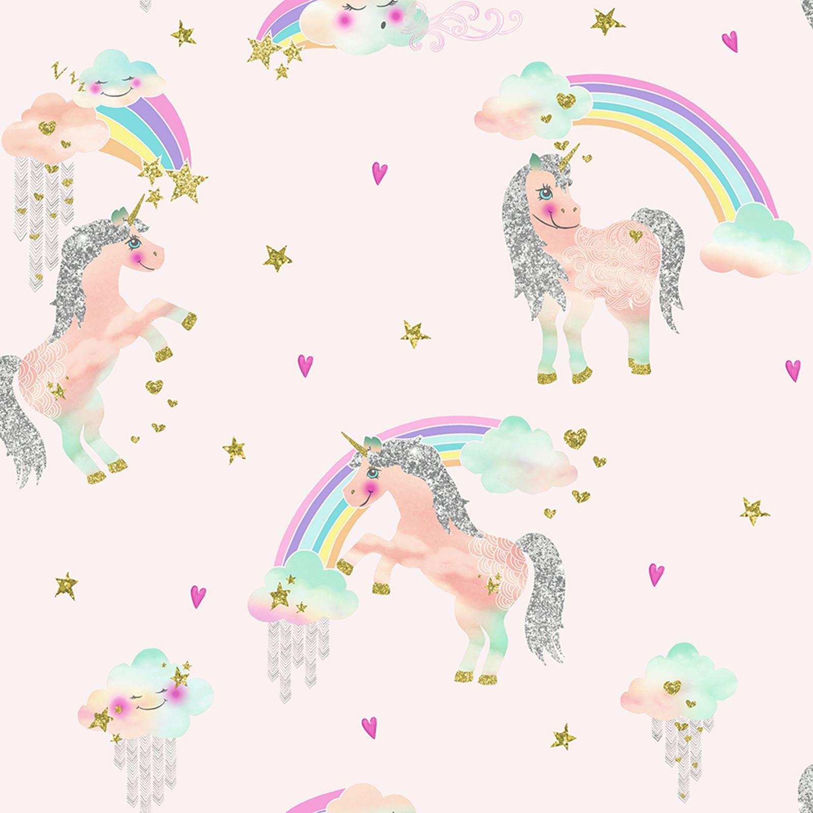 1600x1600 X Arthouse Rainbow Unicorn Pink Kids Wallpaper 696108
