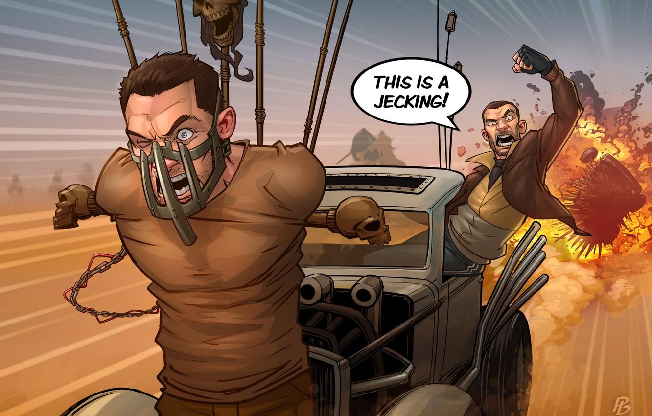 1332x850 Wallpaper auto, art, crossover, niko bellic, gta, Patrick Brown, Grand Theft Auto, PatrickBrown, mad max image for desktop, section фантастика