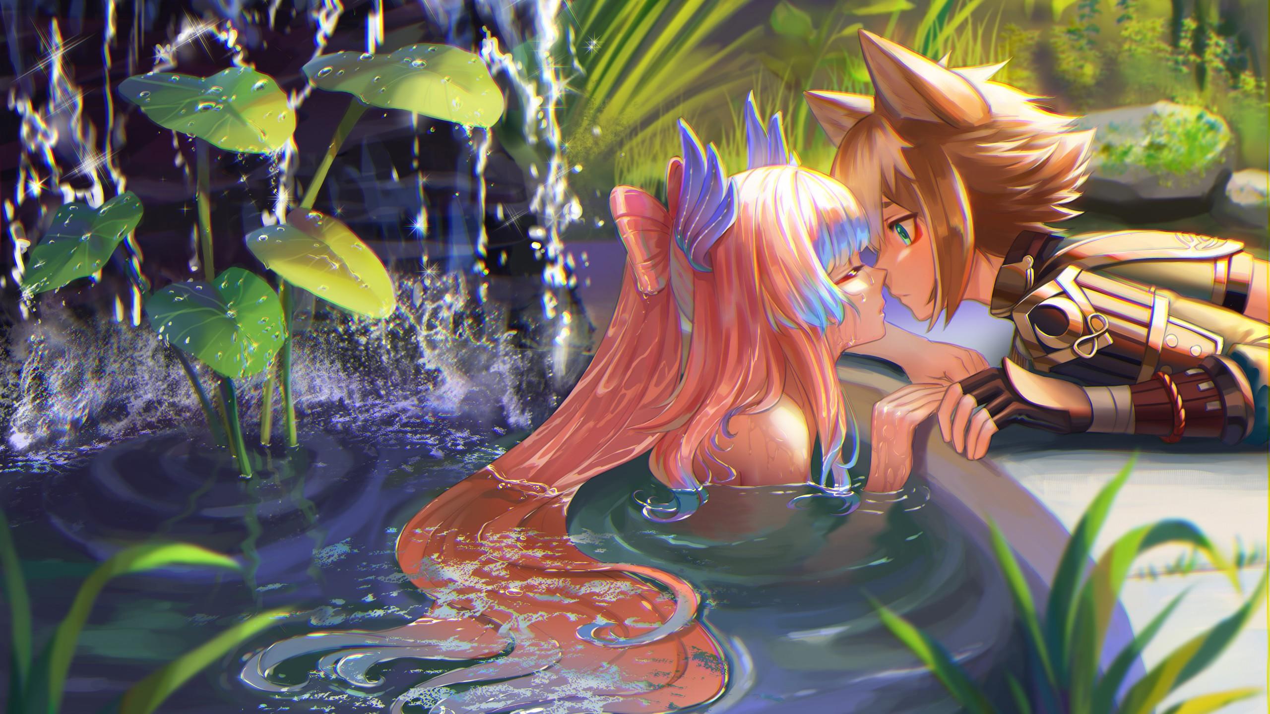 2560x1440 Gorou Sangonomiya Kokomi Animal Ears 4K HD Genshin Impact Wallpaper