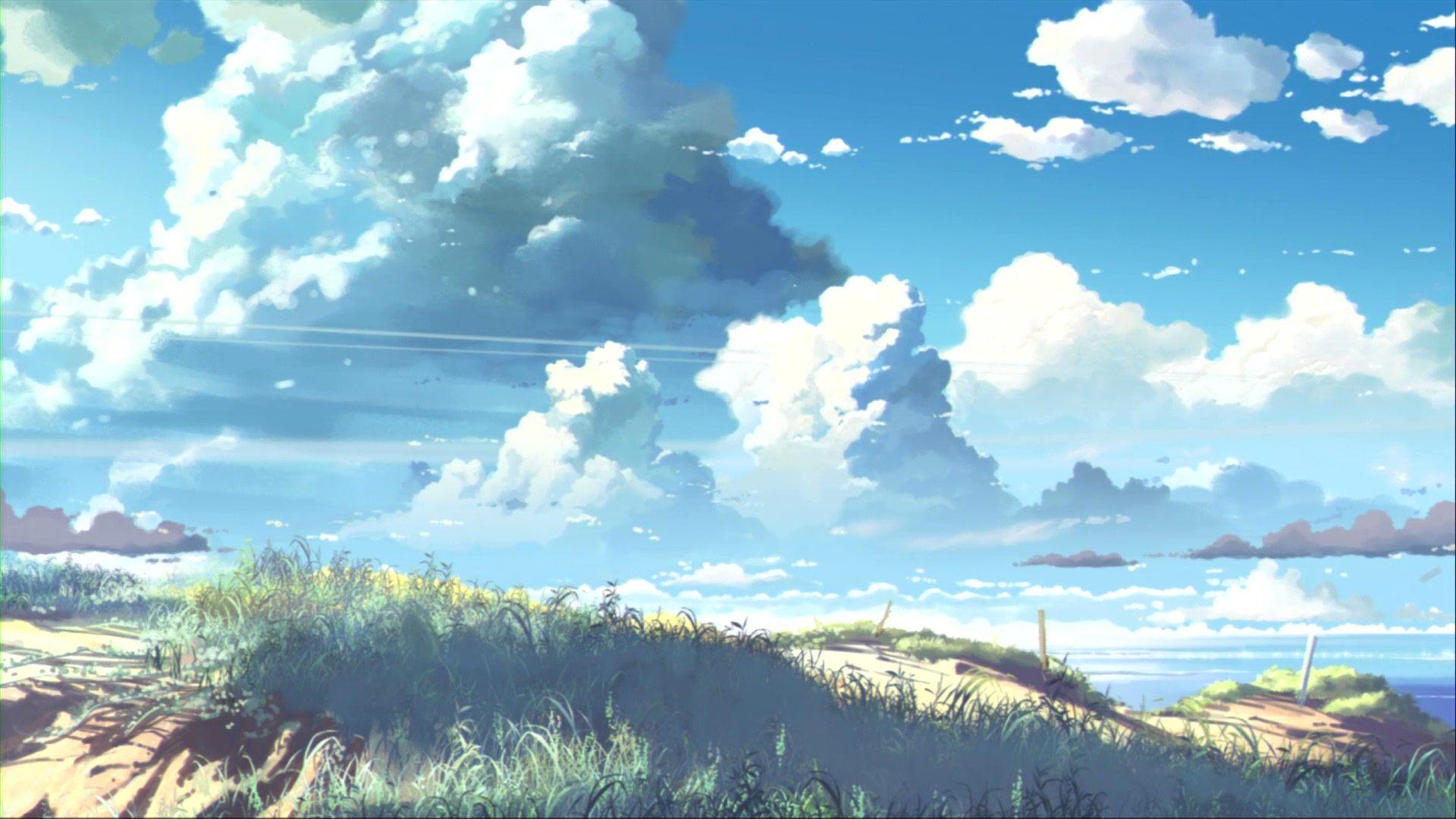 1920x1080 Beautiful Cloudy Sky Anime Wallpaper