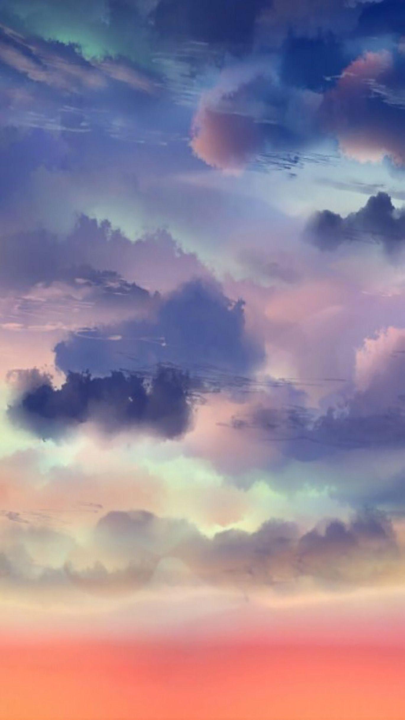 1370x2436 Anime Cloud Wallpaper Android