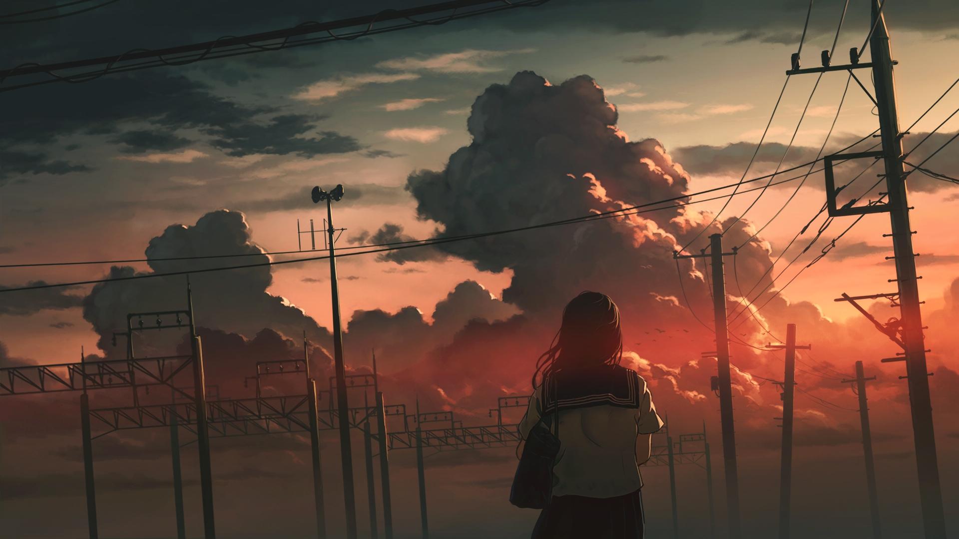 1920x1080 A cloudy evening [1920x1080]: Animewallpaper