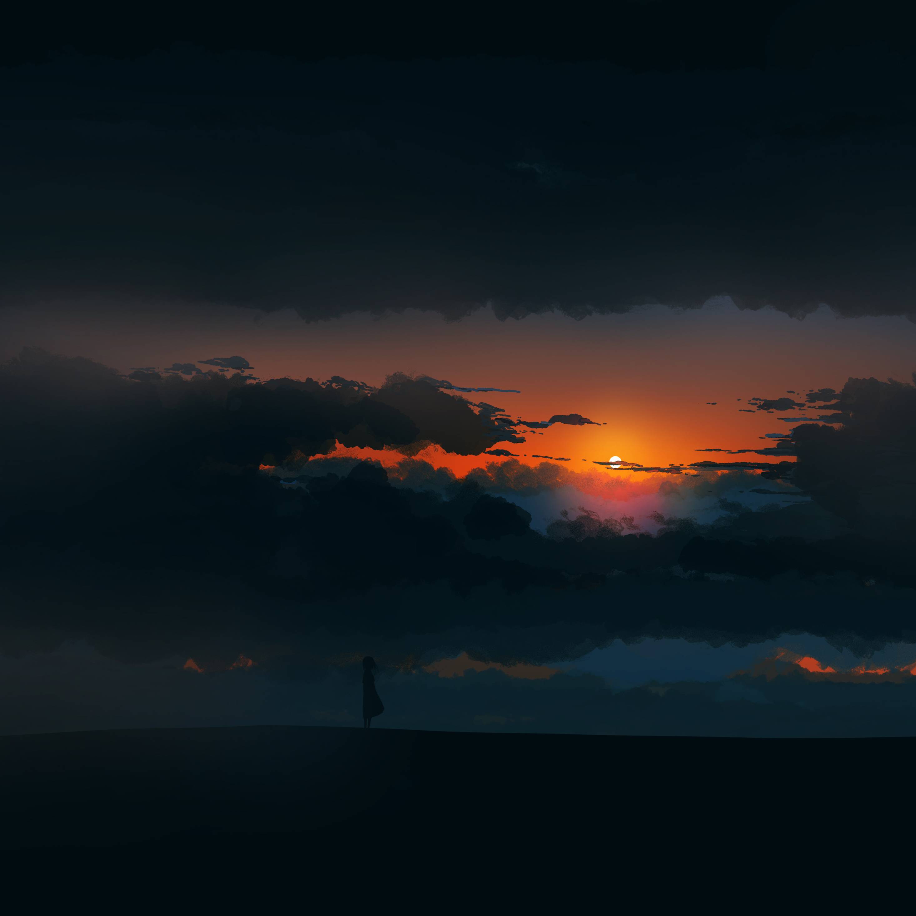 2932x2932 Artistic 4K Cloudy Sunset iPad Pro Retina Display Wallpaper, HD Artist 4K Wallpaper, Image, Photo and Background
