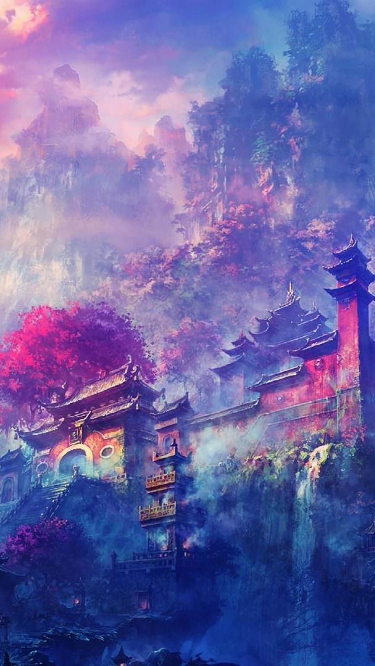 1242x2208 Anime Scenery Wallpaper 2020