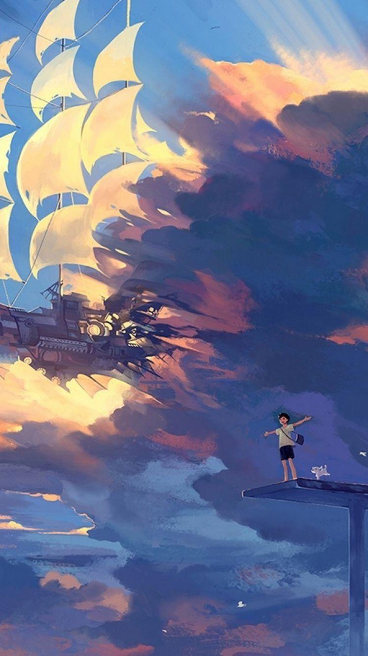 750x1334 Anime Scenery Wallpaper 2020