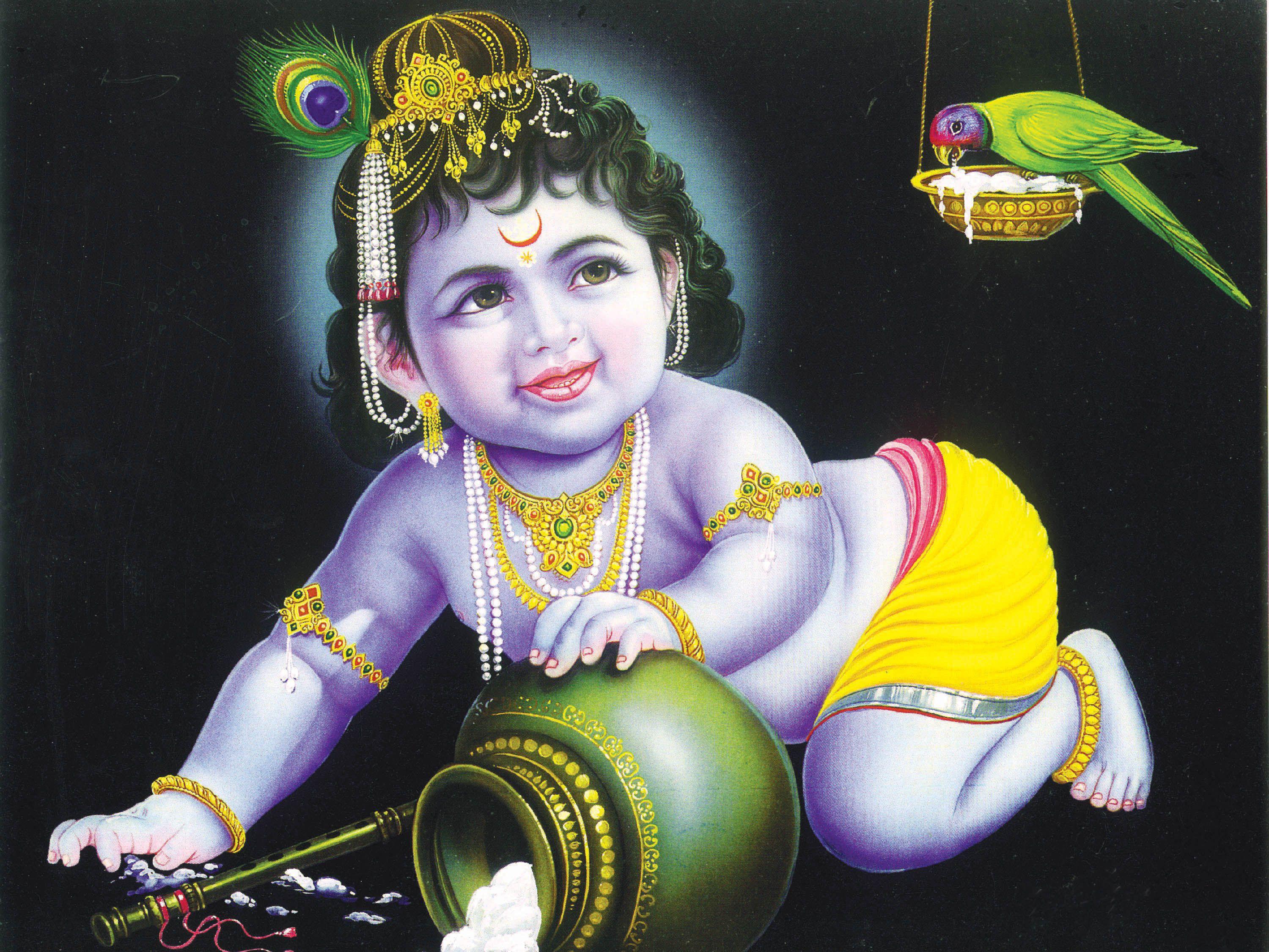 3000x2251 Bal Krishna, Lord Bal Krishna Wallpaper