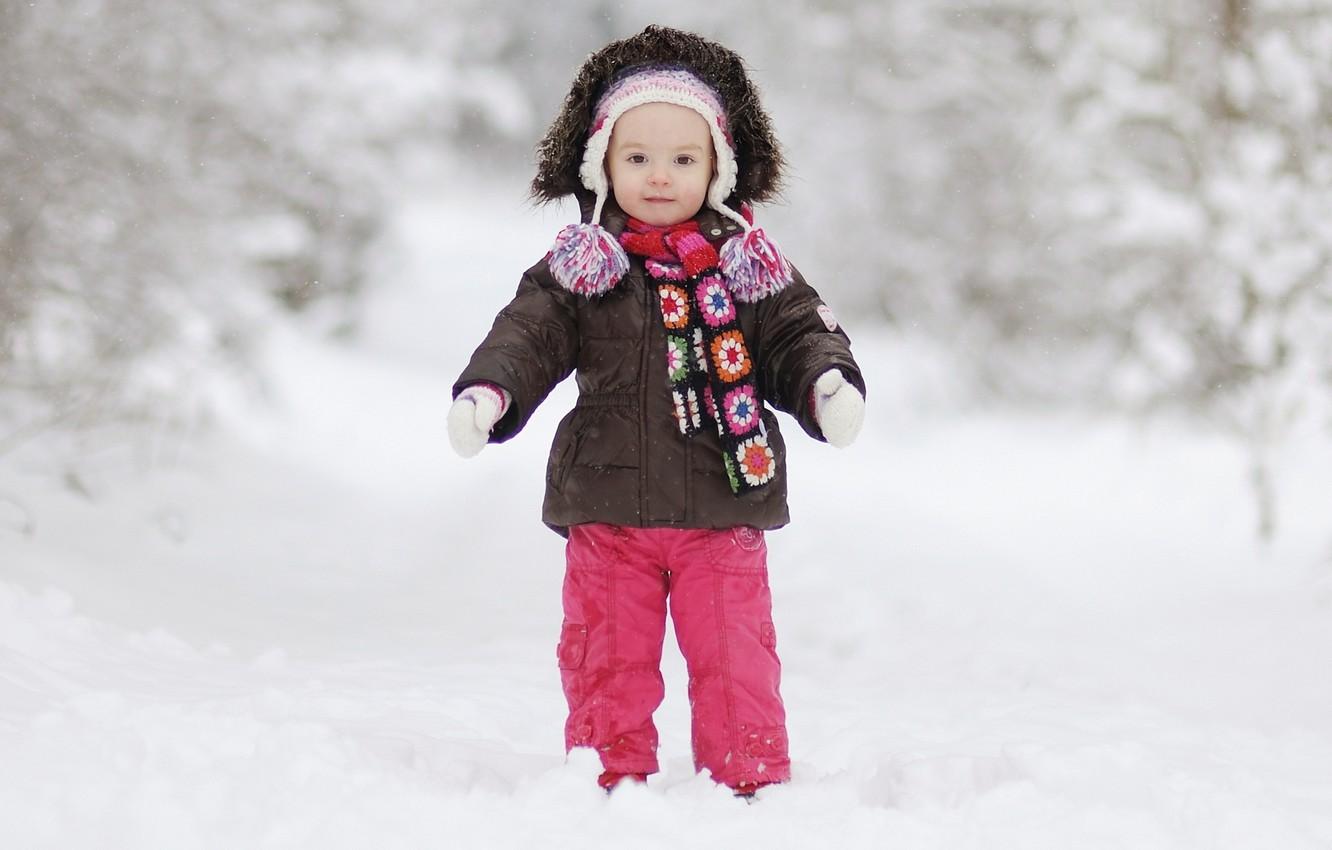 1332x850 Wallpaper winter, snow, joy, happiness, children, childhood, child, cute, coat, beautiful, beautiful, winter, snow, coat, child, lovely image for desktop, section настроения