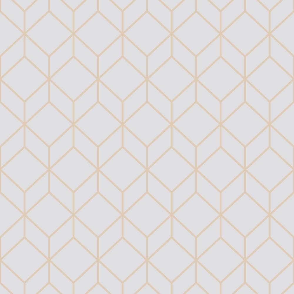 1000x1000 Graham & Brown Empress 56 Sq Ft Gray Rose Gold Vinyl Textured Geometric Unpasted Wallpaper In The Wallpaper Department At