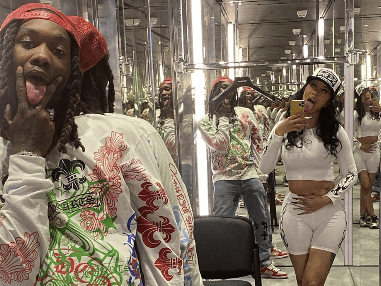 1600x1200 Cardi B + Offset Flex Relationship Goals In A Dressing Room: Zombies