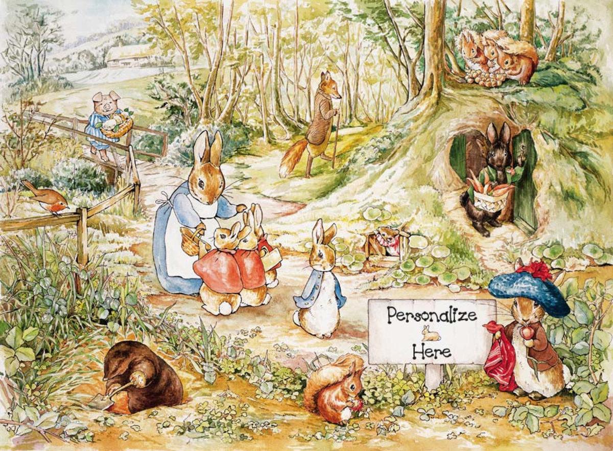 1200x883 Benjamin Bunny Mr Tod Beatrix Potter Wall Picture Art Print Home Décor Home & Garden