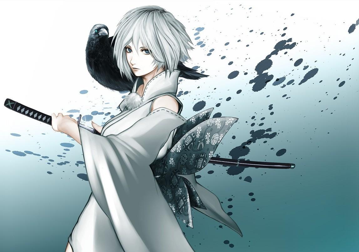1147x807 Anime Girl With Katana