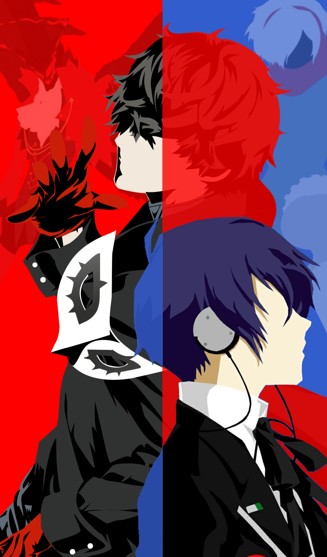 1080x1836 Persona 3 & 5 mashup wallpaper I made, it's my first time making something like this so feedback is appreciated!: Persona5