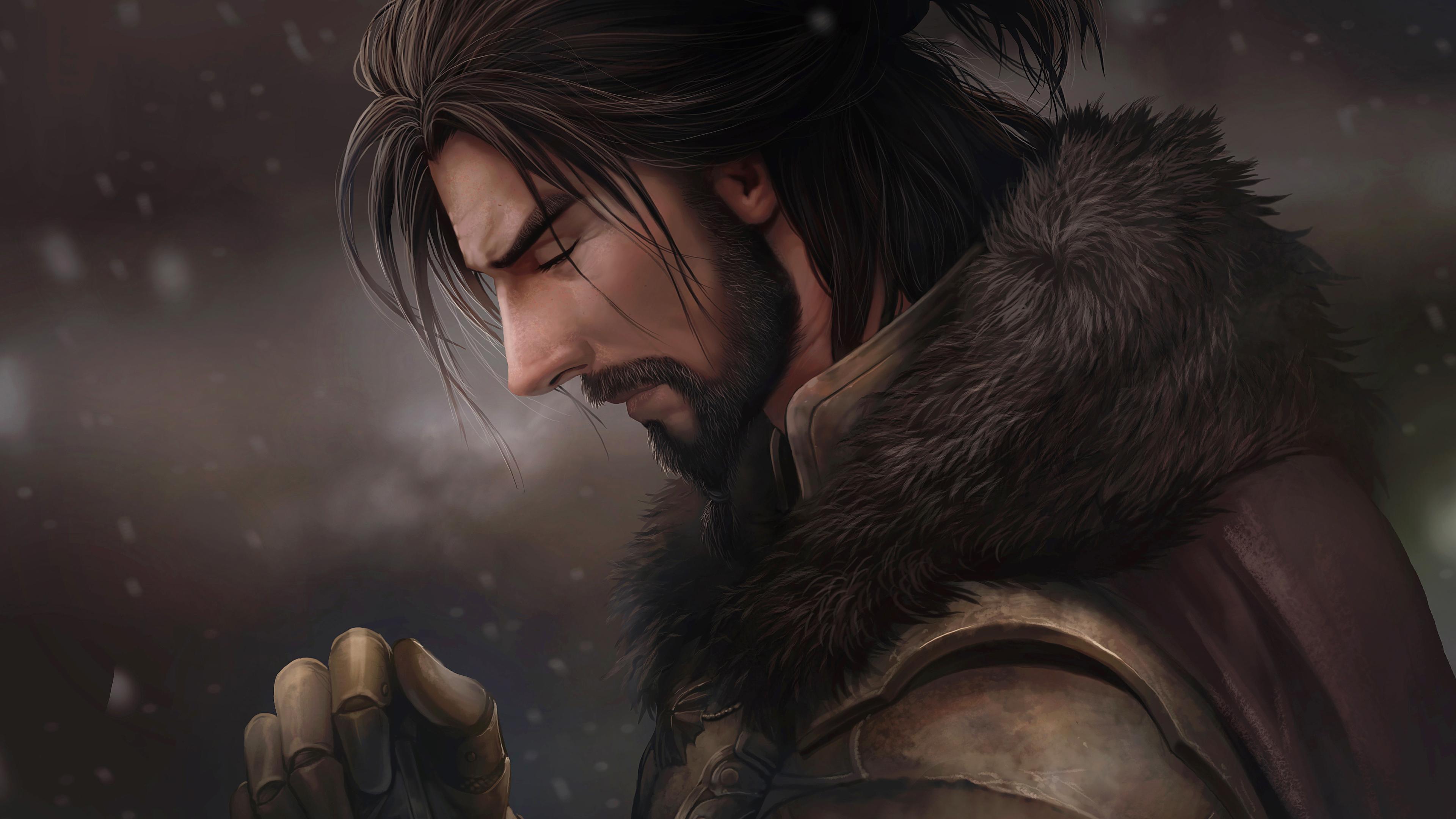 3840x2160 Wallpaper 4k Warrior Digital Drawing Wallpaper