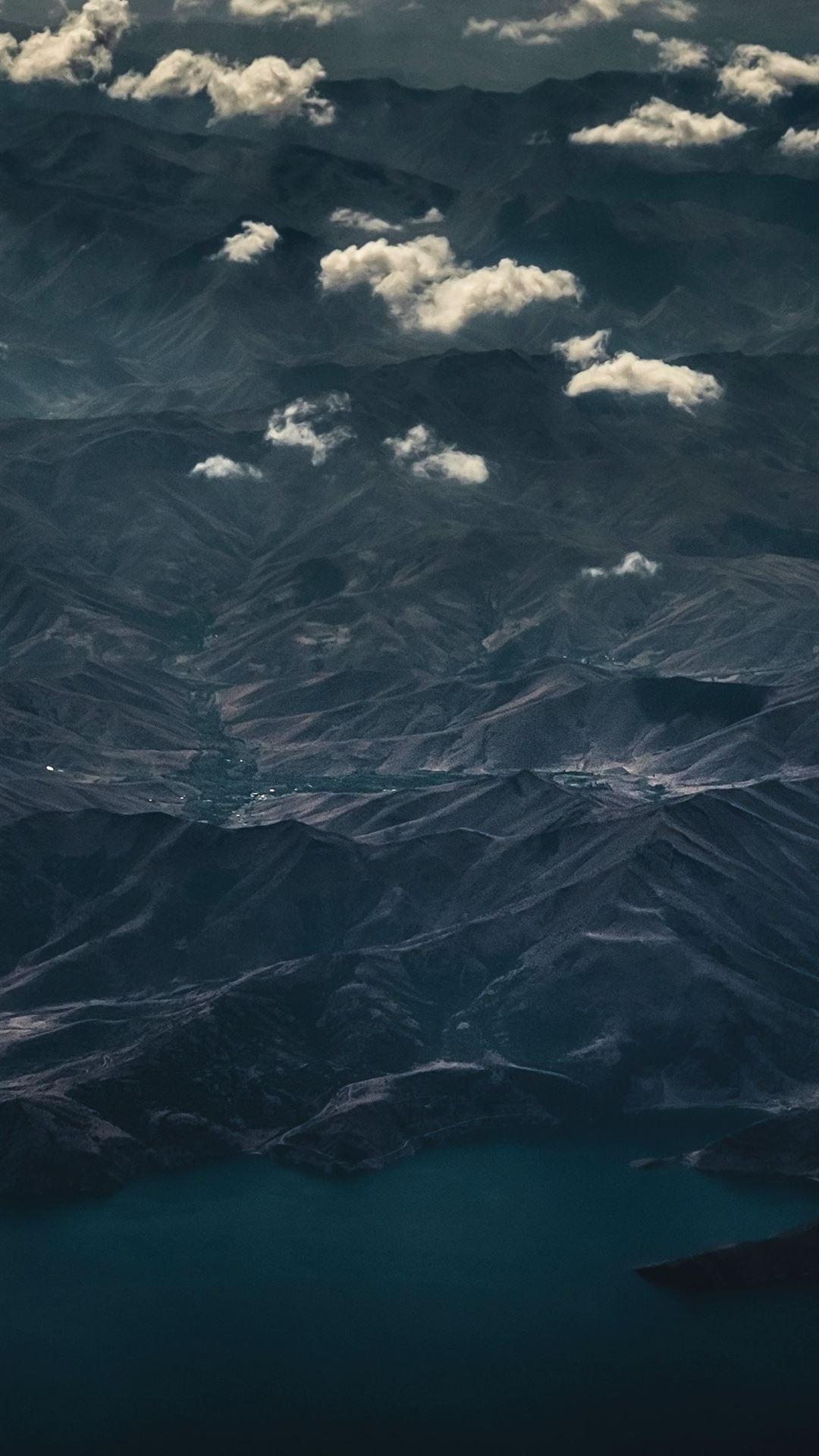 1080x1920 aerial sky cloud mountain peak landscape 4k iPhone 8 Wallpaper Free Download