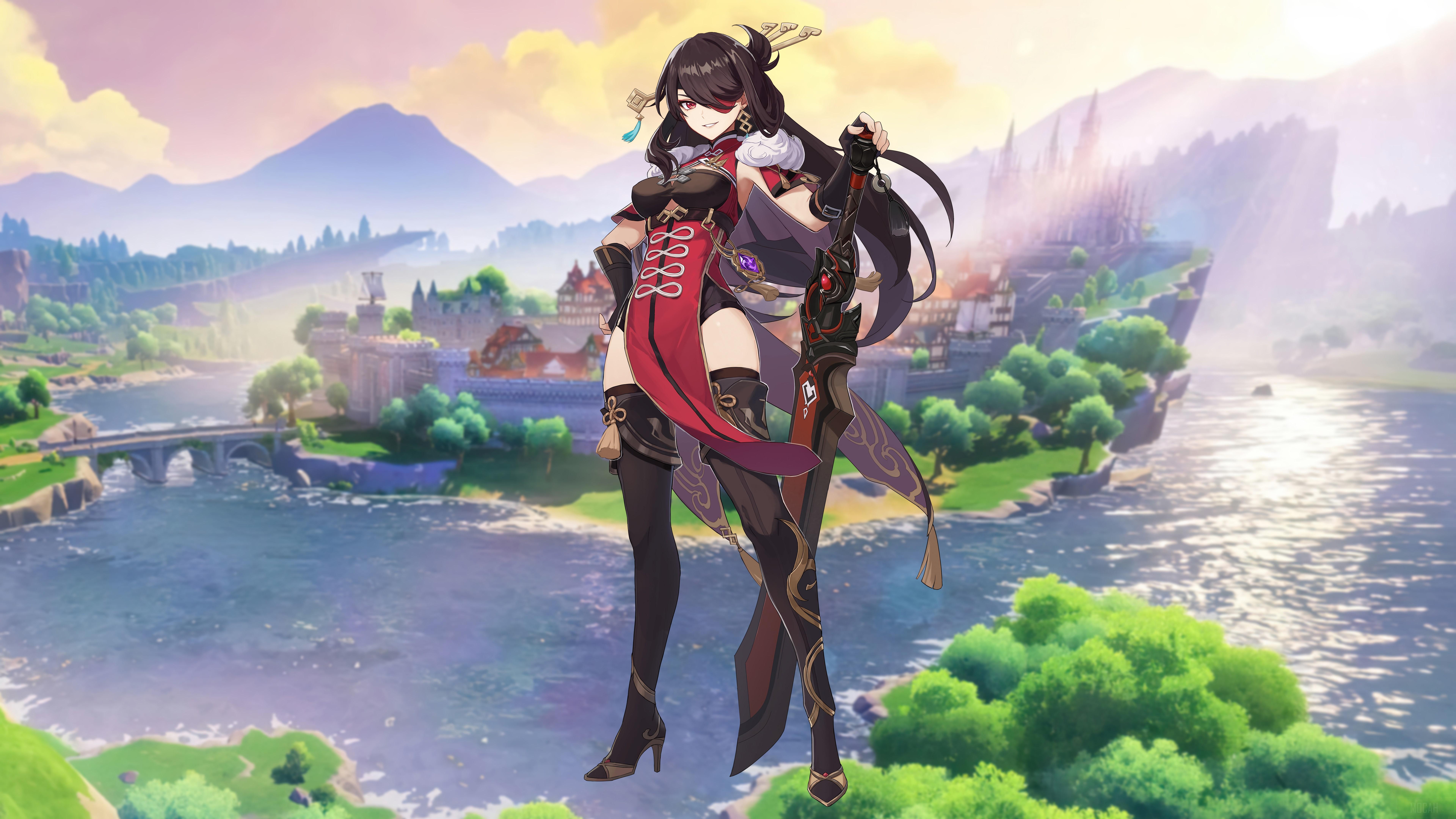 7680x4320 Beidou, Genshin Impact, Video Game, Anime Girls, Anime 4k wallpaper. Mocah HD Wallpaper
