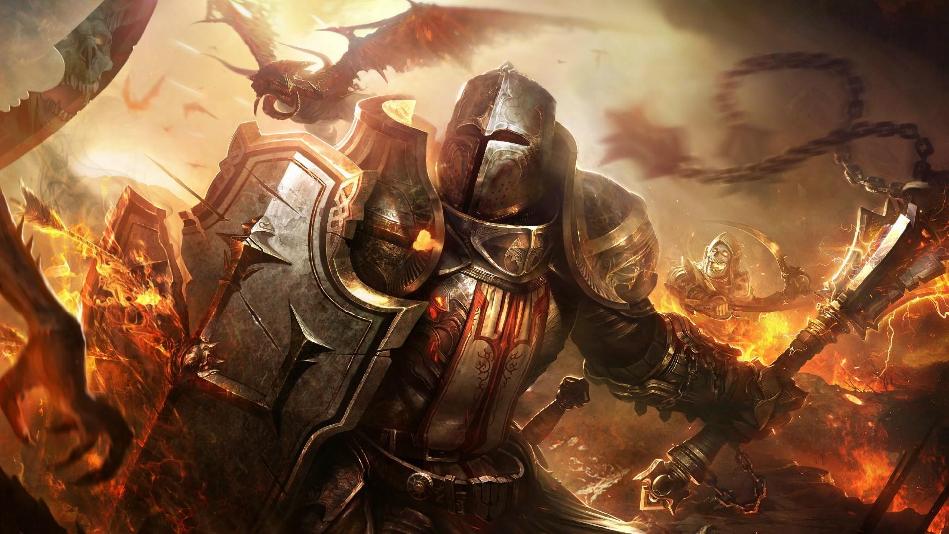 1920x1080 1920x1080 knights fantasy art dragon shields diablo 3 reaper of souls crusaders wallpaper JPG 459 kB