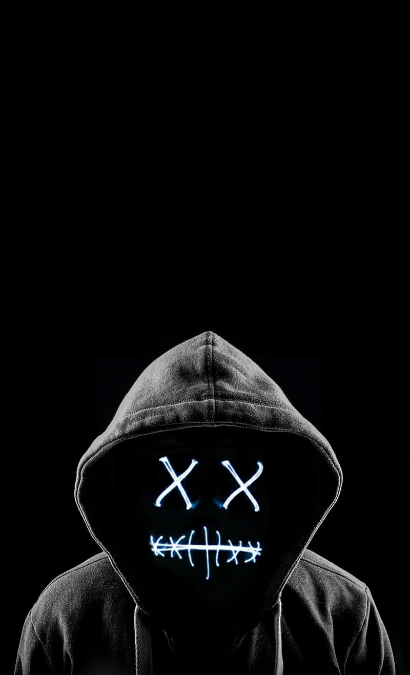 800x1317 Mask, purge, creepy, hoodie, stare, lockscreen wallpaper, one person, portrait, indoors, front view