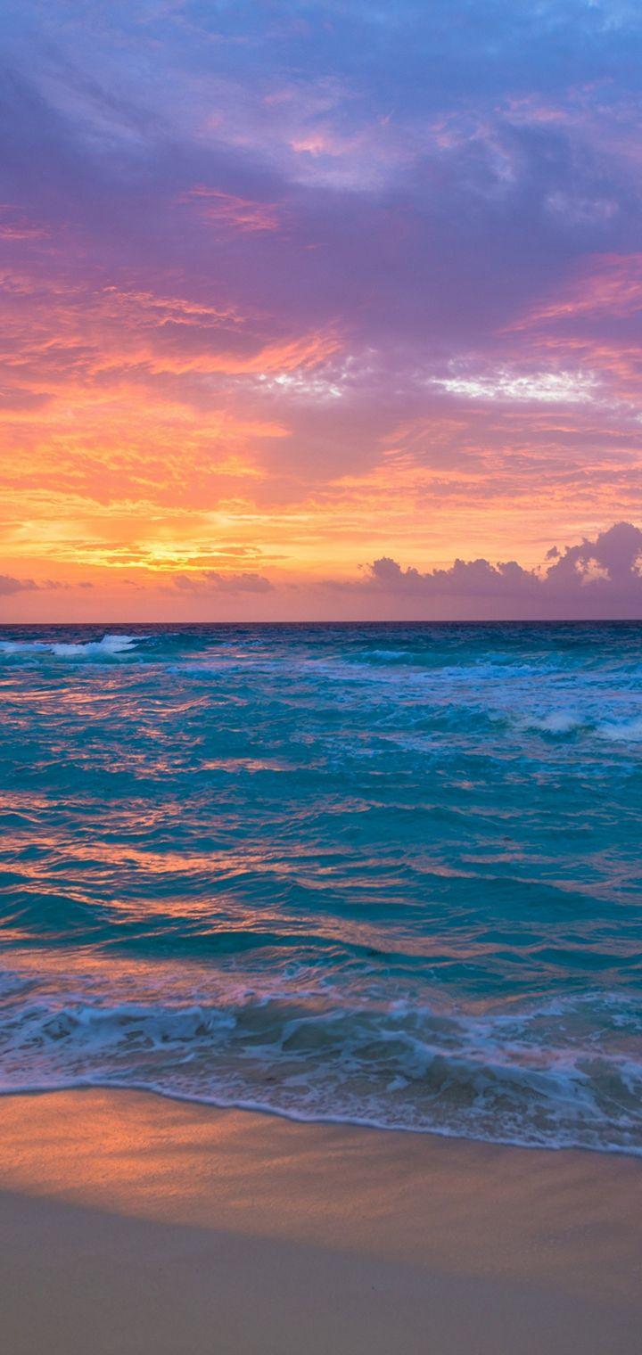 720x1520 Sea Surf Sunrise Waves Sand Ocean Wallpaper HD Beach Wallpaper iPhone HD Wallpaper