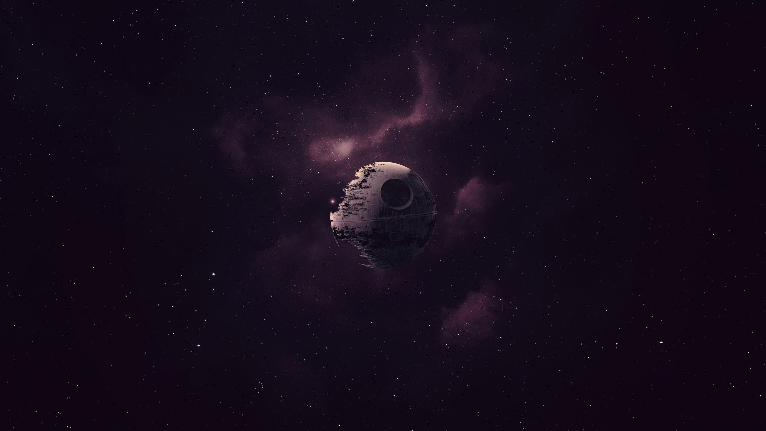 2560x1440 #Death Star, #science fiction, #Star Wars: Episode VI Return of the Jedi, #space, #space art, #Star Wars, #purple, #artwork, wallpaper. Mocah HD Wallpaper