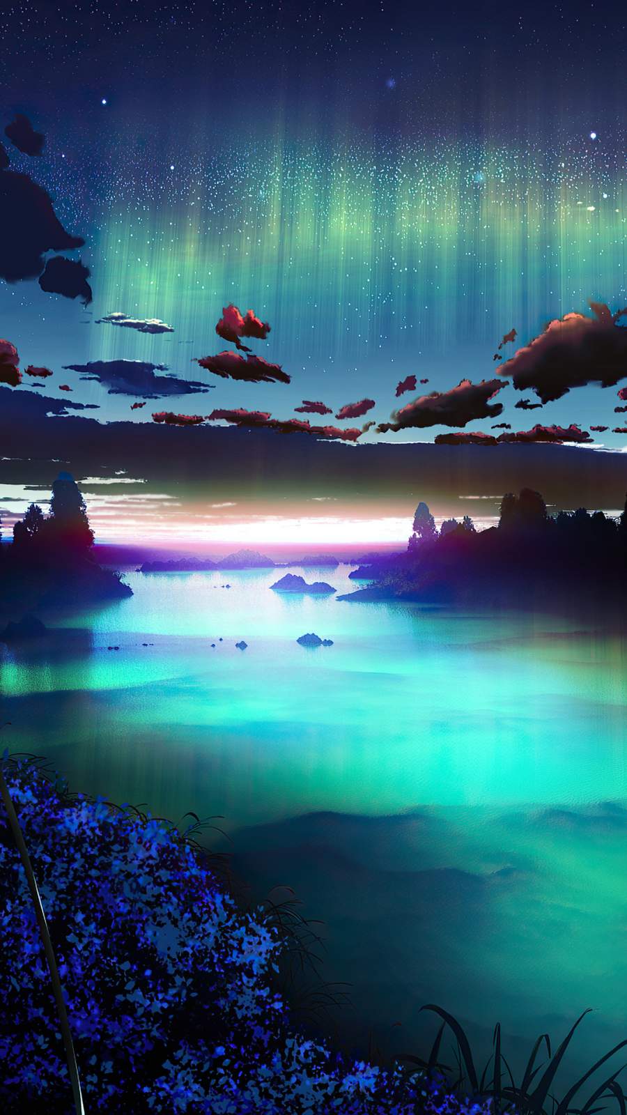 900x1600 Auroa Emerald Green Sky Wallpaper : iPhone Wallpaper