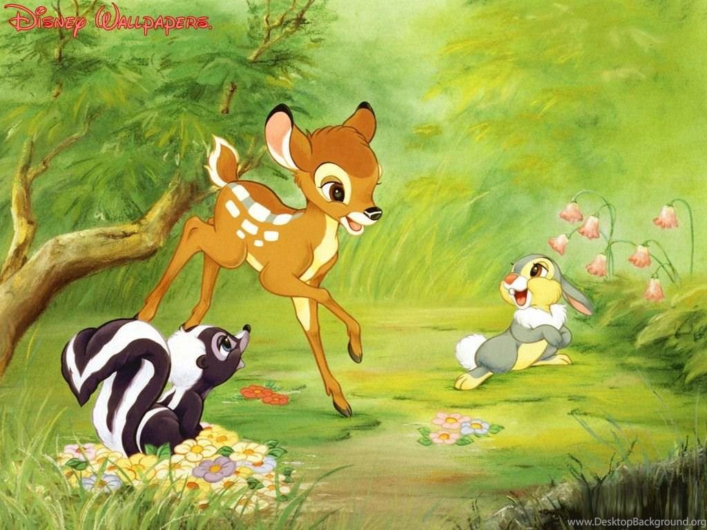 1024x768 Bambi, Thumper And Flower Wallpaper Bambi Wallpaper 6370083. Desktop Background