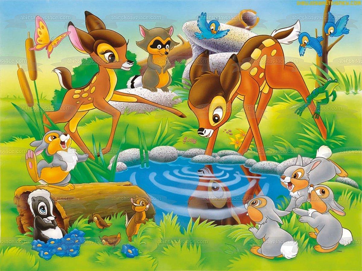 1200x900 Bambi Faline Thumper Flower Geno Gurri Edible Cake Topper Image ABPID0